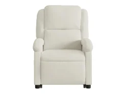Poltrona reclinável elevatória elétrica veludo creme
