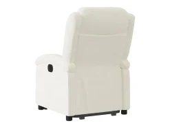 Poltrona reclinável elevatória elétrica veludo creme