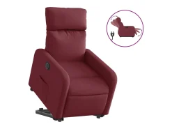 Poltrona reclinável elevatória elétrica tecido vermelho-tinto PT514437