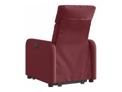 Poltrona reclinável elevatória elétrica tecido vermelho-tinto PT514437