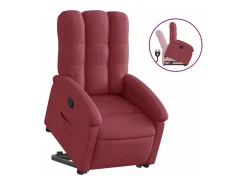 Poltrona reclinável elevatória tecido vermelho tinto PT468276