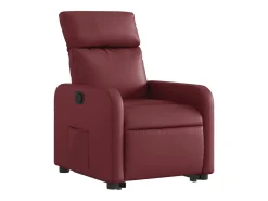 Poltrona reclinável elevatória couro artificial vermelho tinto PT893315