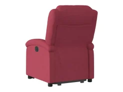 Poltrona reclinável elevatória elétrica tecido vermelho-tinto