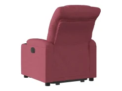 Poltrona reclinável elevatória elétrica tecido vermelho-tinto