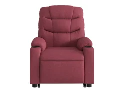 Poltrona reclinável elevatória elétrica tecido vermelho-tinto