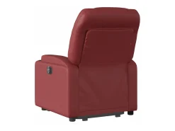 Poltrona reclinável elevatória couro artificial vermelho tinto PT484833