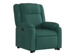 Poltrona reclinável elevatória elétrica tecido verde-escuro