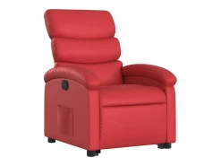 Poltrona reclinável elevatória couro artificial vermelho PT852852