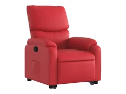 Poltrona reclinável elevatória couro artificial vermelho