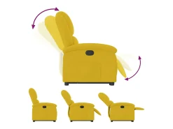 Poltrona reclinável elevatória veludo amarelo