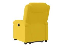 Poltrona reclinável elevatória veludo amarelo