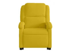 Poltrona reclinável elevatória veludo amarelo