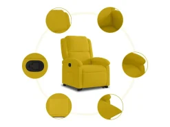 Poltrona reclinável elevatória veludo amarelo