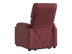 Poltrona reclinável elevatória couro artificial vermelho tinto PT246942