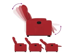 Poltrona reclinável elevatória couro artificial vermelho
