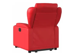 Poltrona reclinável elevatória couro artificial vermelho PT940470