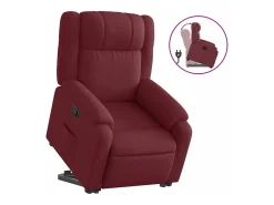 Poltrona reclinável elevatória tecido vermelho tinto