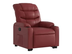 Poltrona reclinável elevatória couro artificial vermelho tinto