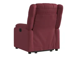 Poltrona reclinável elevatória elétrica tecido vermelho-tinto