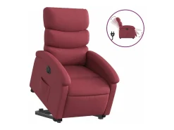 Poltrona reclinável elevatória elétrica tecido vermelho-tinto PT184485