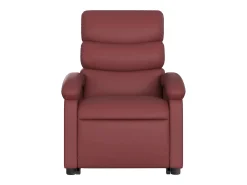 Poltrona reclinável elevatória couro artificial vermelho tinto