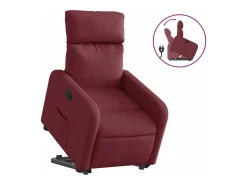 Poltrona reclinável elevatória tecido vermelho tinto PT703925