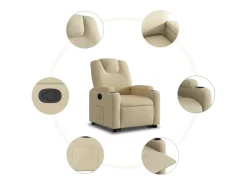 Poltrona reclinável elevatória tecido cor creme
