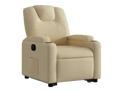 Poltrona reclinável elevatória tecido cor creme