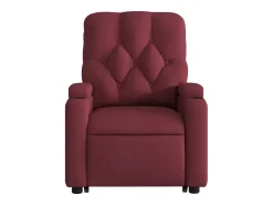 Poltrona reclinável elevatória elétrica tecido vermelho-tinto