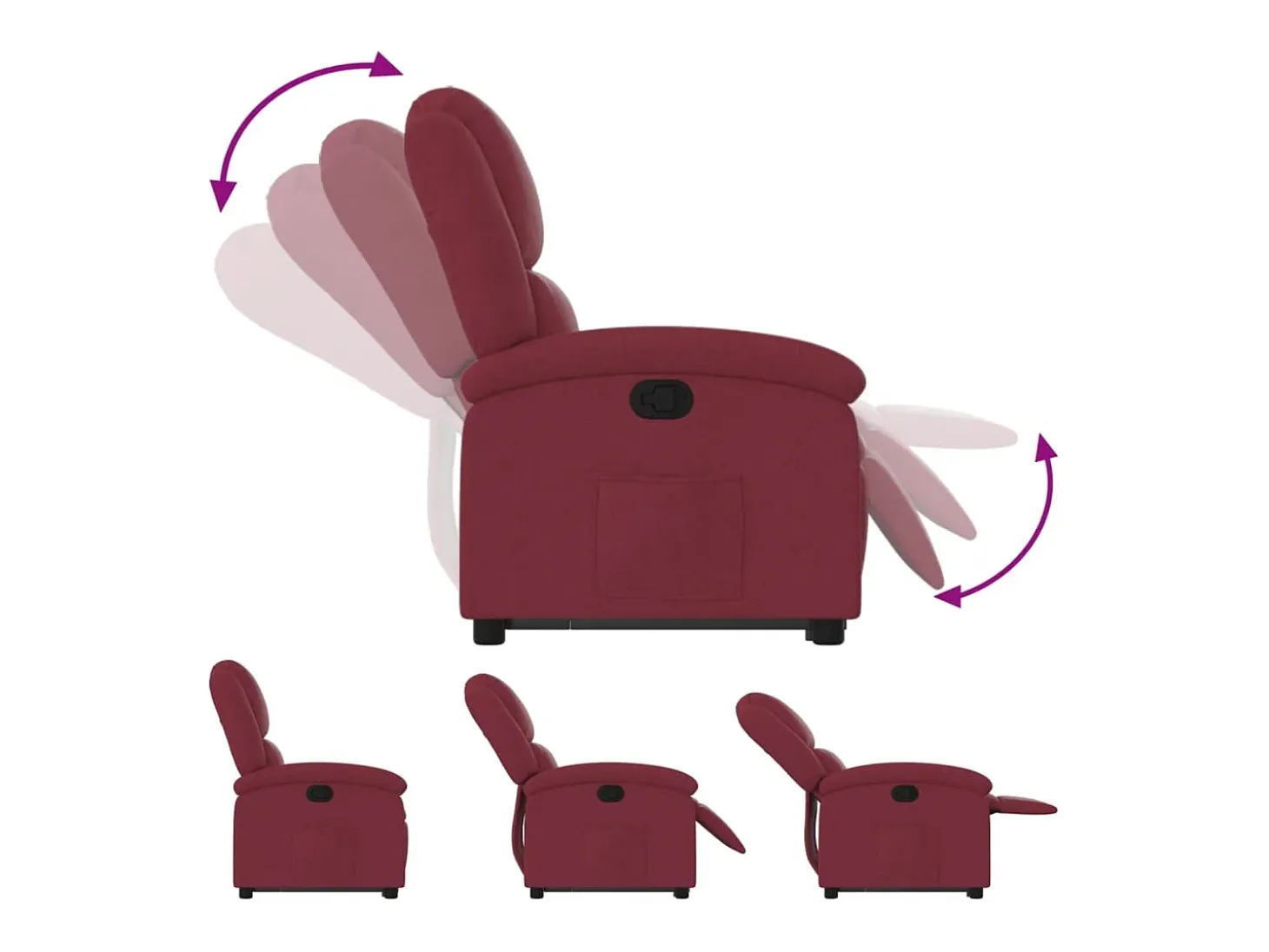Poltrona reclinável elevatória tecido vermelho tinto