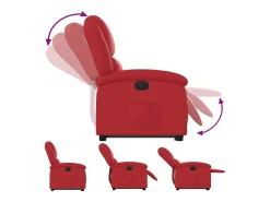 Poltrona reclinável elevatória elétrica couro artif. vermelho