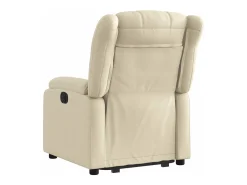 Poltrona reclinável elevatória elétrica tecido cor creme PT531777