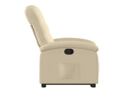 Poltrona reclinável elevatória tecido cor creme