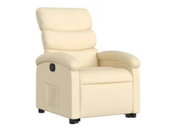 Poltrona reclinável elevatória tecido cor creme