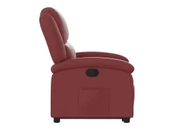 Poltrona reclinável elevatória couro artificial vermelho tinto