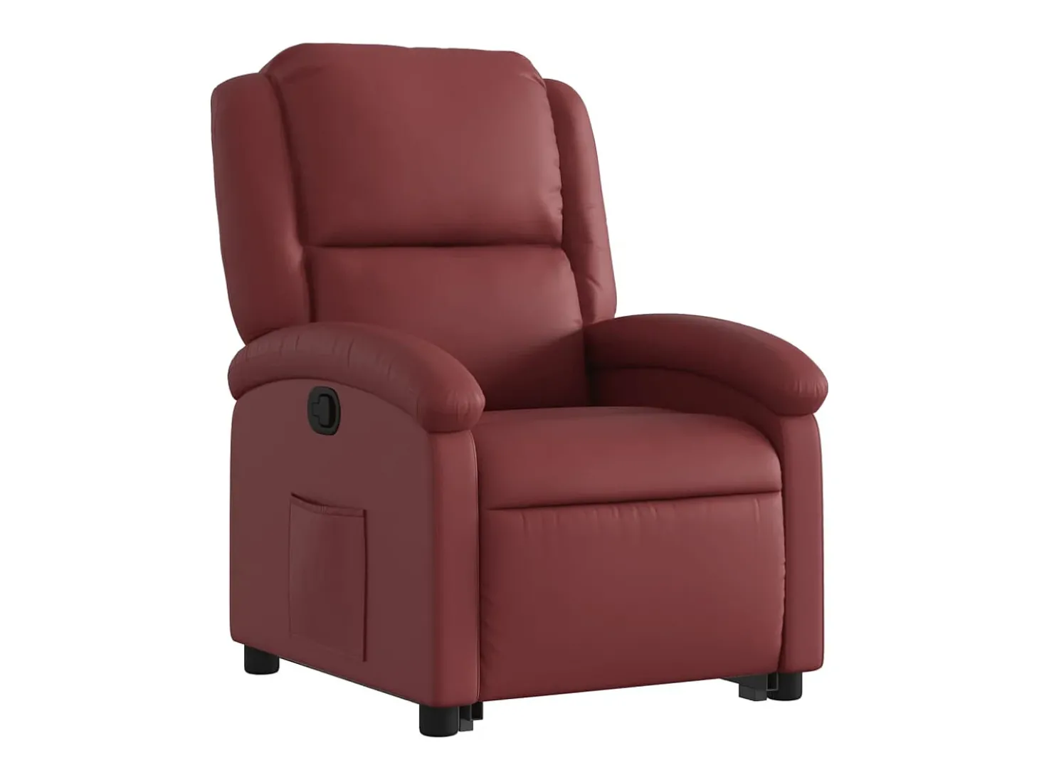 Poltrona reclinável elevatória couro artificial vermelho tinto