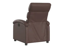 Poltrona reclinável elétrica couro artificial castanho