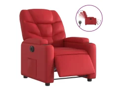 Poltrona reclinável elétrica couro artificial vermelho