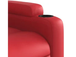 Poltrona reclinável elétrica couro artificial vermelho