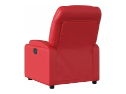 Poltrona reclinável elétrica couro artificial vermelho PT283055