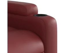 Poltrona reclinável elétrica couro artificial vermelho tinto