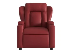 Poltrona reclinável elétrica couro artificial vermelho tinto
