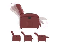 Poltrona reclinável elétrica couro artificial vermelho tinto