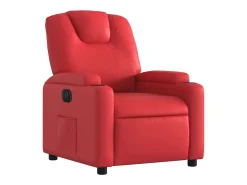 Poltrona reclinável elétrica couro artificial vermelho PT964910