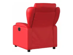 Poltrona reclinável elétrica couro artificial vermelho PT207434