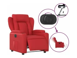 Poltrona reclinável elétrica couro artificial vermelho PT207434