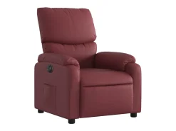 Poltrona reclinável elétrica couro artificial vermelho tinto PT421602