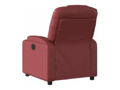 Poltrona reclinável elétrica couro artificial vermelho tinto PT973243