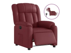 Poltrona reclinável elétrica couro artificial vermelho tinto PT964112
