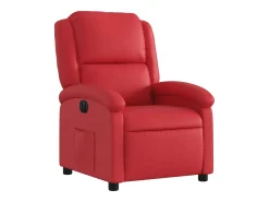Poltrona reclinável elétrica couro artificial vermelho